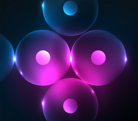 Blurred glowing circles, digital abstract background