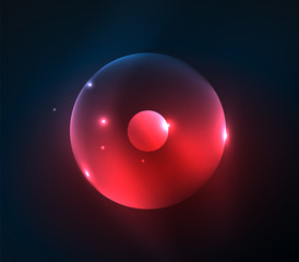 Blurred glowing circles, digital abstract background