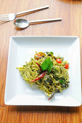 spaghetti with tomatoes and chilli