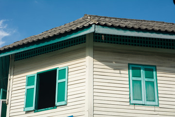 Colors of the vintage wooden windows