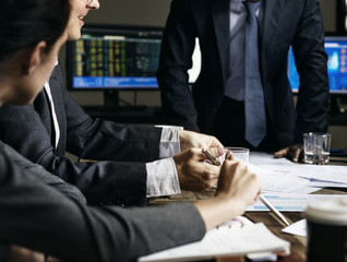 Group of diverse business people having a meeting together