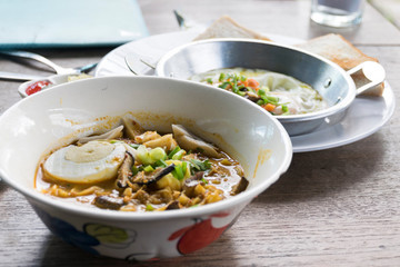 Khao soi or khao soy is a Burmese-influenced dish served widely in northern Laos and northern Thailand