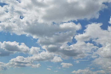 Thick clouds in the clear sky