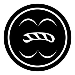 Circle button icon, simple black style