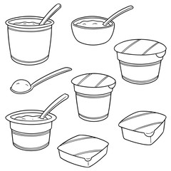 Obraz premium vector set of yogurt