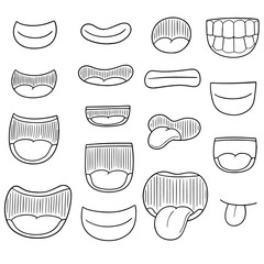 vector set of mouth