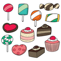 vector set of sweets and candies