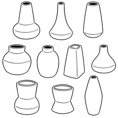 vector set of vase