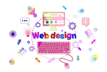 Web Design Concept Creative Process Software Development Programming Banner Vector Illustration