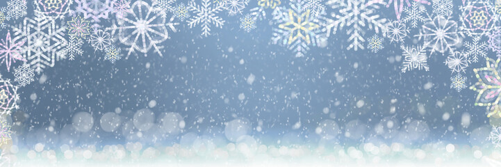 Schneesterne und  Schneeflocken für Weihnachten - Banner | Hintergrund 
