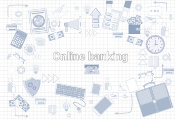 Social Media Communication Internet Network Connection Over City Skyscraper View Cityscape Squared Background Vector Illustration