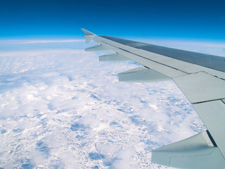 View from plane over arctic ice