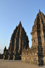 Closer walk to Prambanan, one of the most beautiful carved Hindu temples. An UNESCO world heritage
