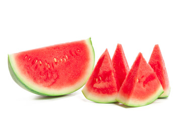 Slice of watermelon on white background