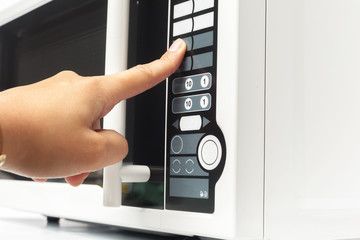 Microwave oven. Isolated on white.