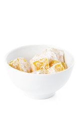 Tasty Turkish delight isolated on white