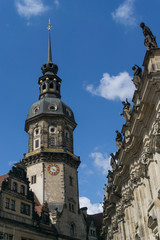 Obraz premium Tower of the Castle of Dresden, cloudy day, Germany, Europe