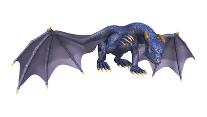 3D Rendering Fantasy Dragon on White