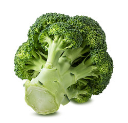 Fresh broccoli isolated on white background with clipping path