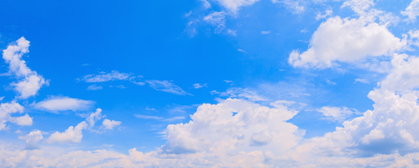 Naklejka na ściany i meble panorama sky and cloud in summer time with formation storm beautiful art nature background