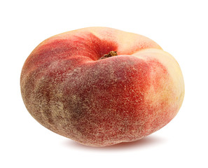 Fresh chinese flat donut peach isolated on white with clipping path