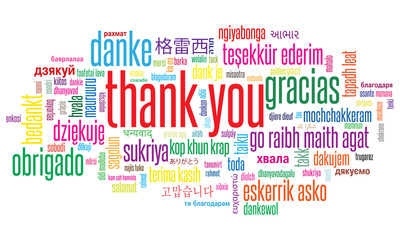Thank You illustration word cloud in different languages