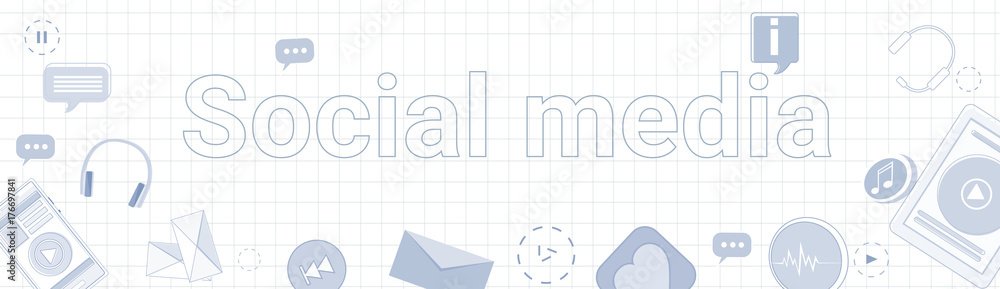 Poster social media communication concept internet network connection banner over squared background vector
