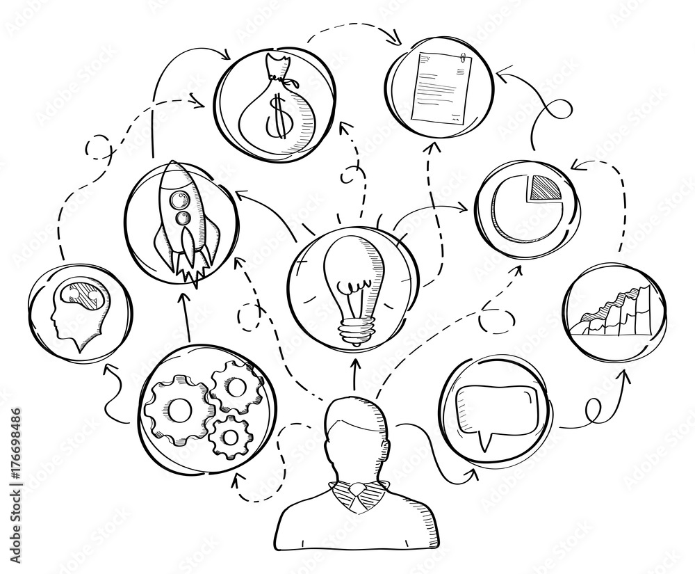 Poster hand drawn vector project presentation