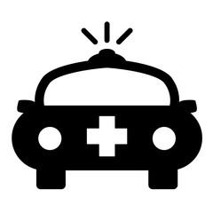 Black ambulance vector icon