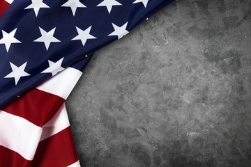 United States of American flag border isolated on grey with clipping path