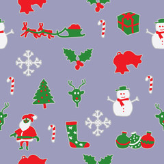 christmas icons seamless