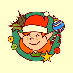Elf Icon Merry Christmas And Happy New