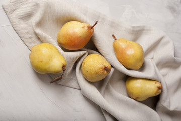 pears on grey background