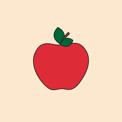 Apple Icon Autumn Fruit Harvest Concept Vector Illustration