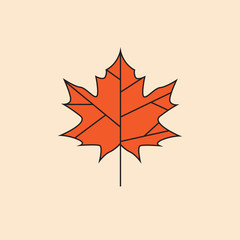 Maple Leaf Icon Autumn Season Concept Vector