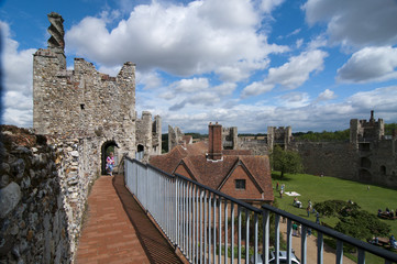 Fototapeta na wymiar View along Framlingham Castle ramparts
