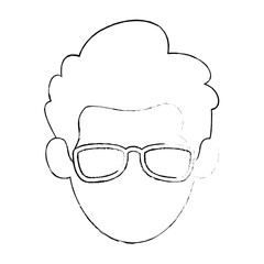 young man head avatar character