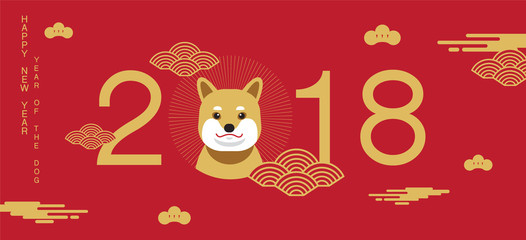 happy new year, Dog 2018, Chinese new year greetings, Year of the Dog , fortune