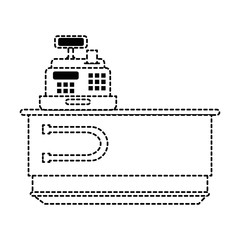 supermarket cash machine with desk