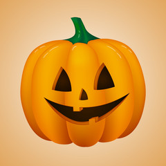 3d pumpkin - element for Halloween. Vector.