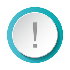 Exclamation mark - concept of a 3d button. Vector.