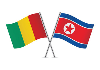 Guinea and North Korea flags.Vector illustration.