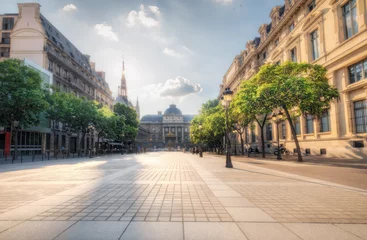 Foto op Canvas La Cite in Paris, France on a sunny summer day. Beautiful travel background with Sainte Chapelle and La Conciergerie. © Funny Studio