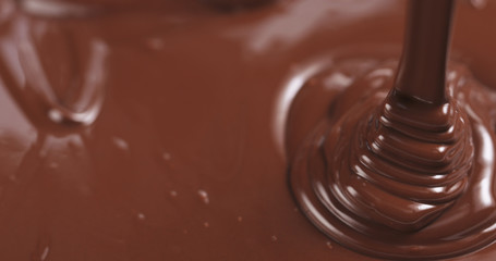 pouring dark melted chocolate
