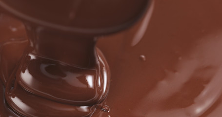 pouring dark melted chocolate
