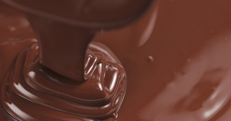 pouring dark melted chocolate
