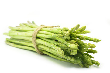 Bundle of green asparagus shoots