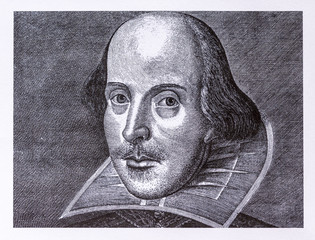 Portrait of William Shakespeare - obrazy, fototapety, plakaty