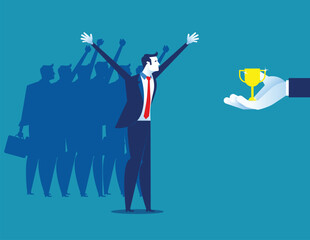 Businessman team happy to success. Concept business vector illustration.