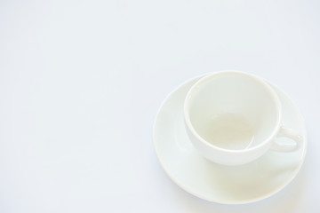 White cup on white background isolate